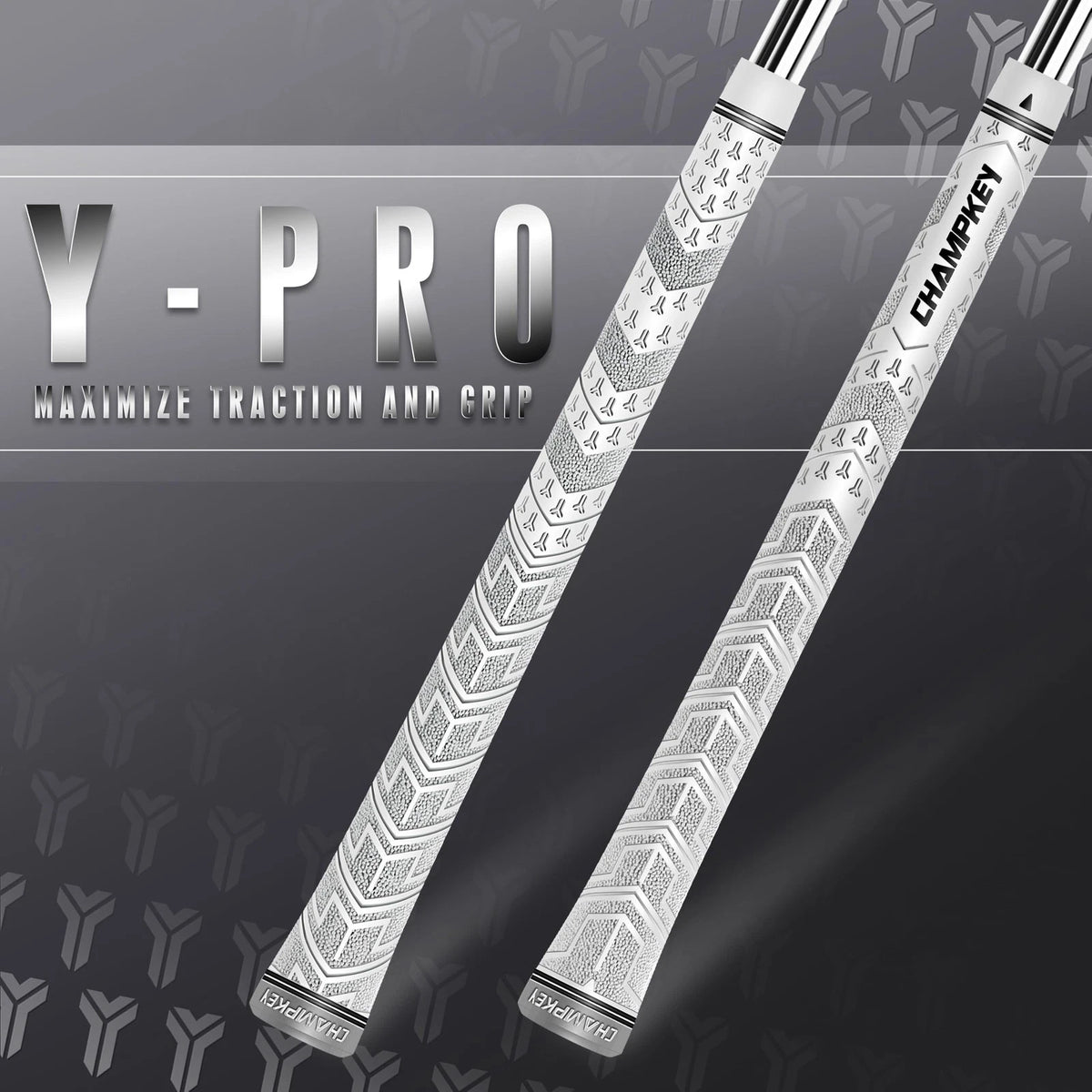 CHAMPKEY Y-PRO Performance Rubber Golf Grips 13 Pack with All Repair White