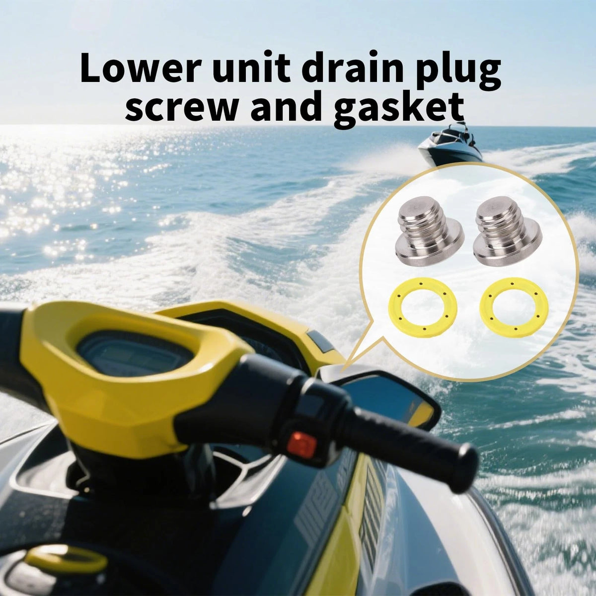 2 Sets Lower Unit Oil Drain Plug for Mercury MerCruiser silver, yellow