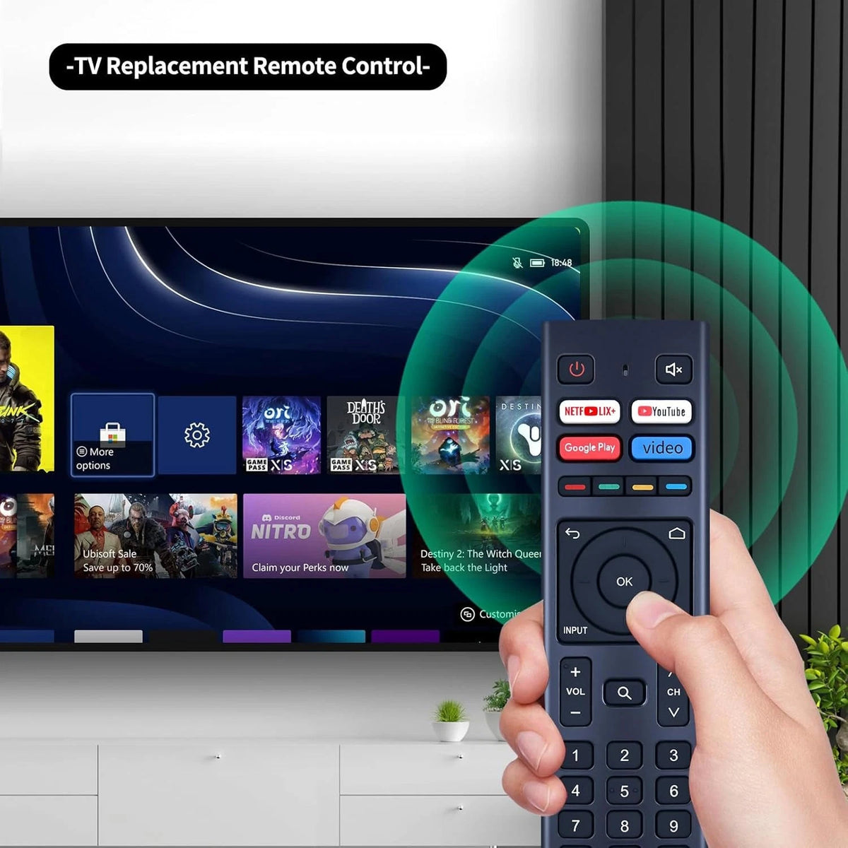 Remote Control For RCA 32-Inch HD Smart Google TV TC-LE32K-AN2401