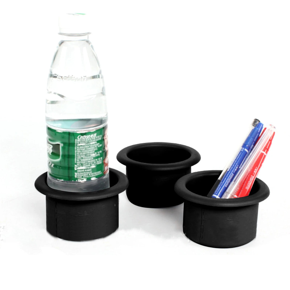 3x Black Plastic Cup Holders Fit For Boat RV Car Truck Inserts Universal Size