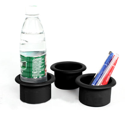 3x Black Plastic Cup Holders Fit For Boat RV Car Truck Inserts Universal Size