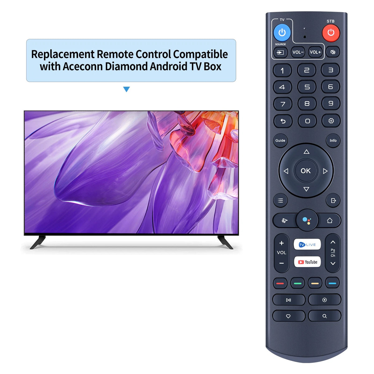 Voice Remote Control For Aceconn Diamond PRO Max Android TV Box