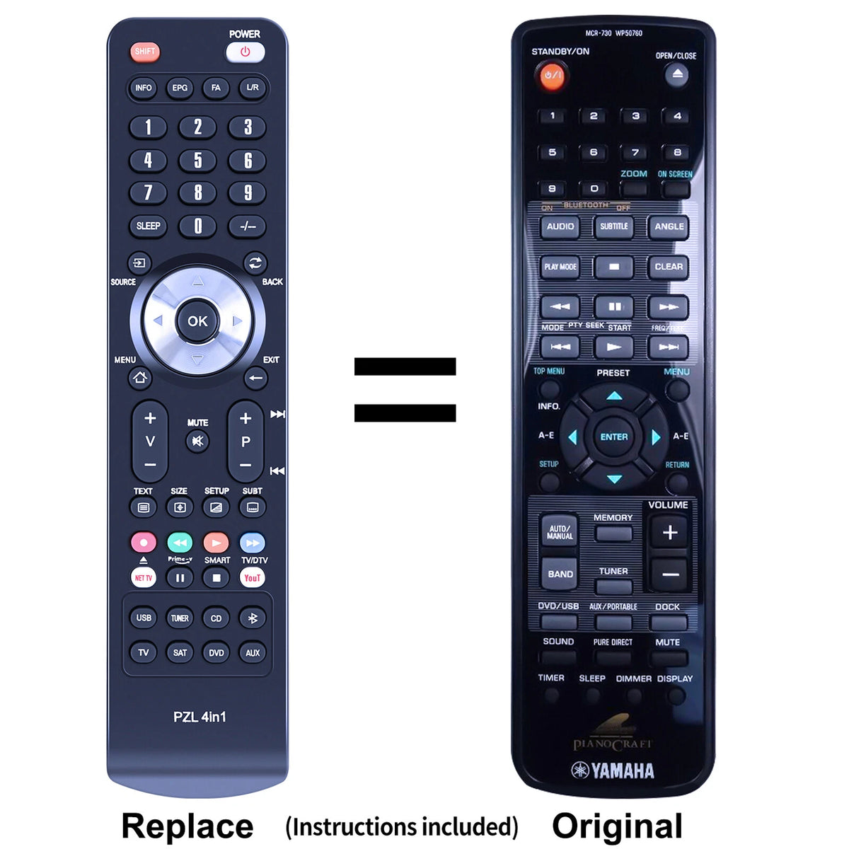 MCR-730 WP50750 Replacement Remote Control For Yamaha Piano Craft DRX730
