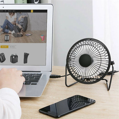 4 inch Portable USB Table Fan Mini USB Desk Fan Small Quiet Personal Cooler