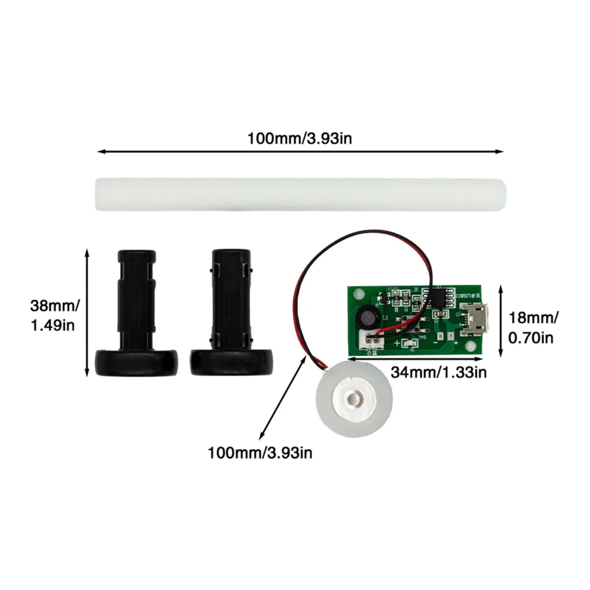 4PCS 5V USB Humidifier Atomization Disc Kit with Circuit Board 34.8mm, green