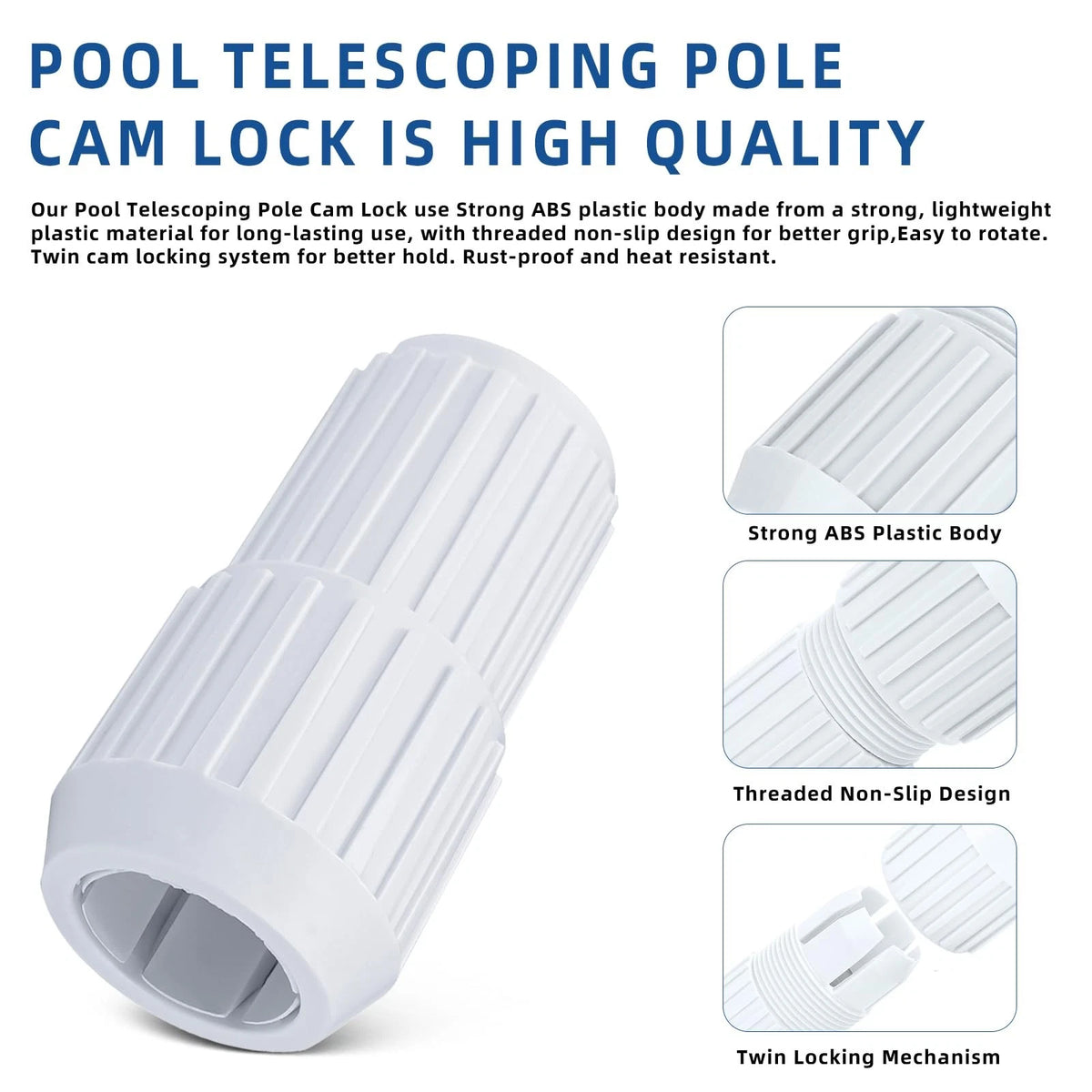 Adabuing Pool Telescoping Pole Cam Lock Replacement - fit for EZ White