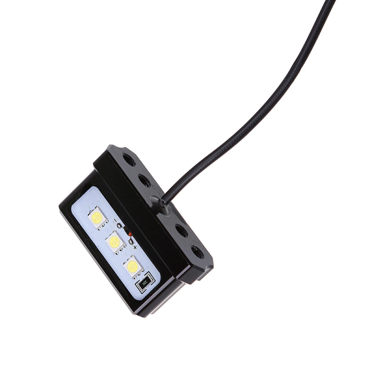 12V Universal CNC Aluminum Motorcycle White Number License Plate Light LED