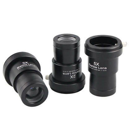 3Pcs/Set 1.25 inch Astronomical Telescope Barlow Lens 2X 3X 5X Eyepiece Lens;