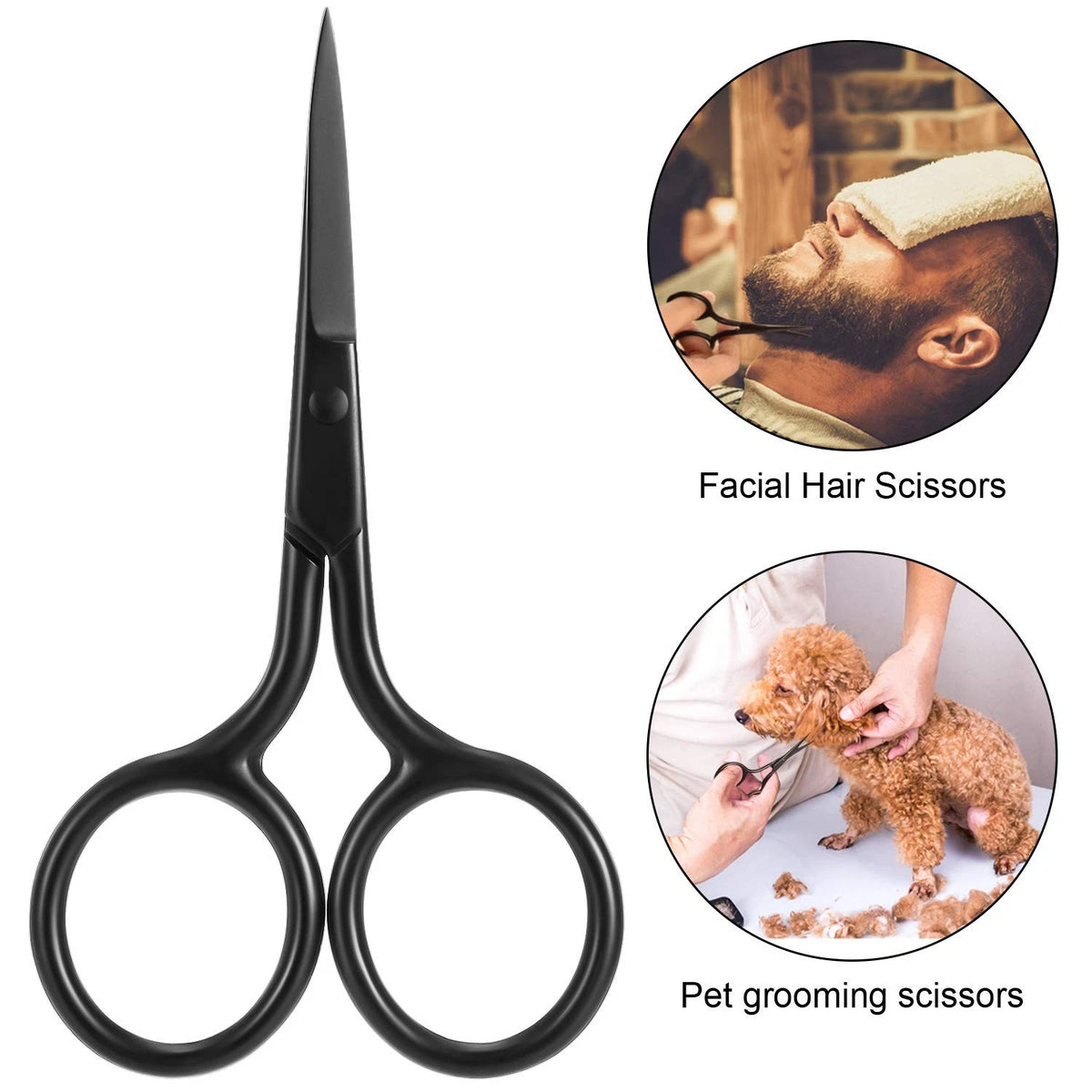 Mudder 3 Pack Small Nose Scissors Facial Hair 3 Count (Pack of 1), Black