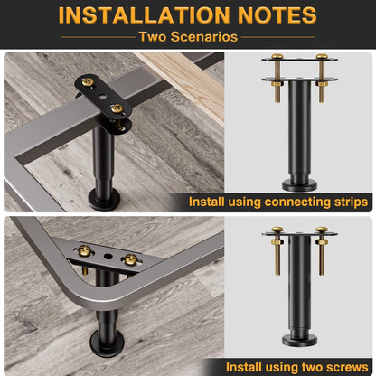 VETIN 4Pcs Adjustable Height Bed Support Legs 10-16 inch, Black