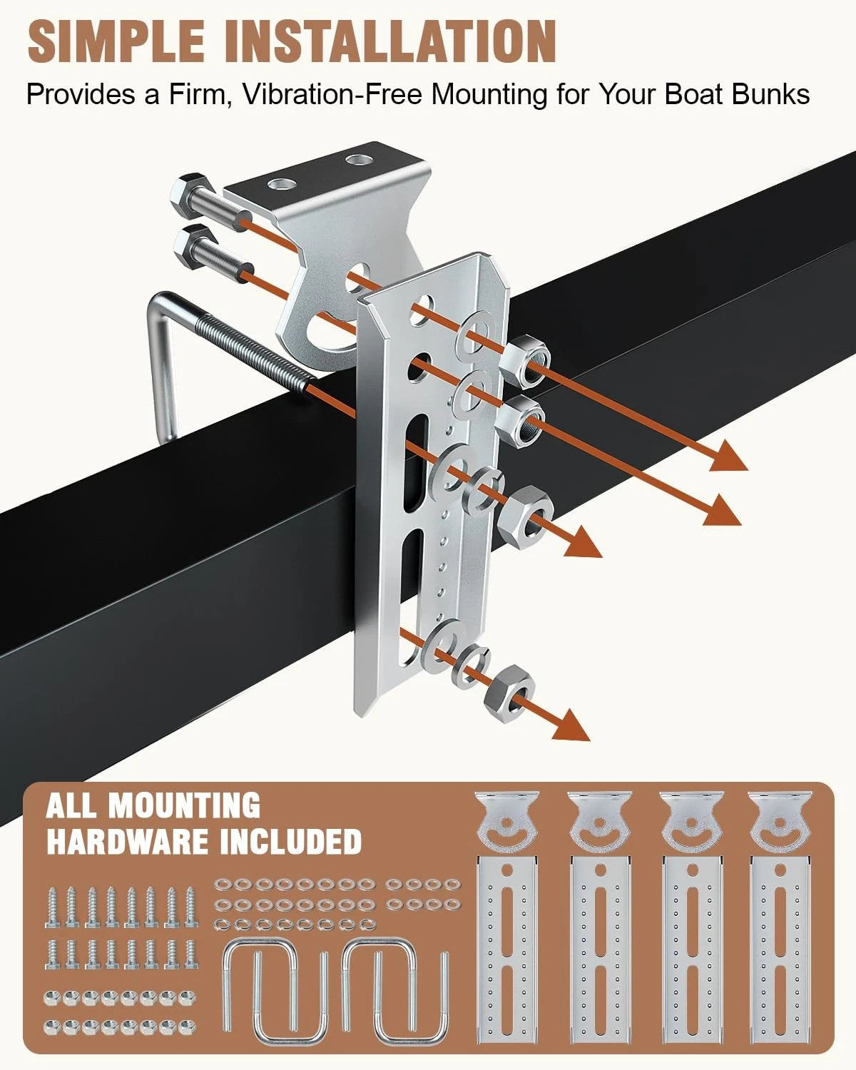Toplamper Upgraded Boat Trailer Bunk Brackets Galvanized Bunks Bracket for...