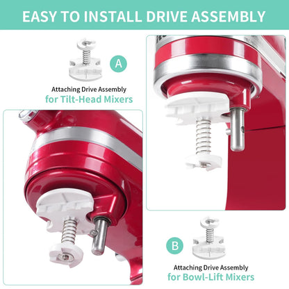 Ice Cream Attachment Compatible with KitchenAid Attachment, White