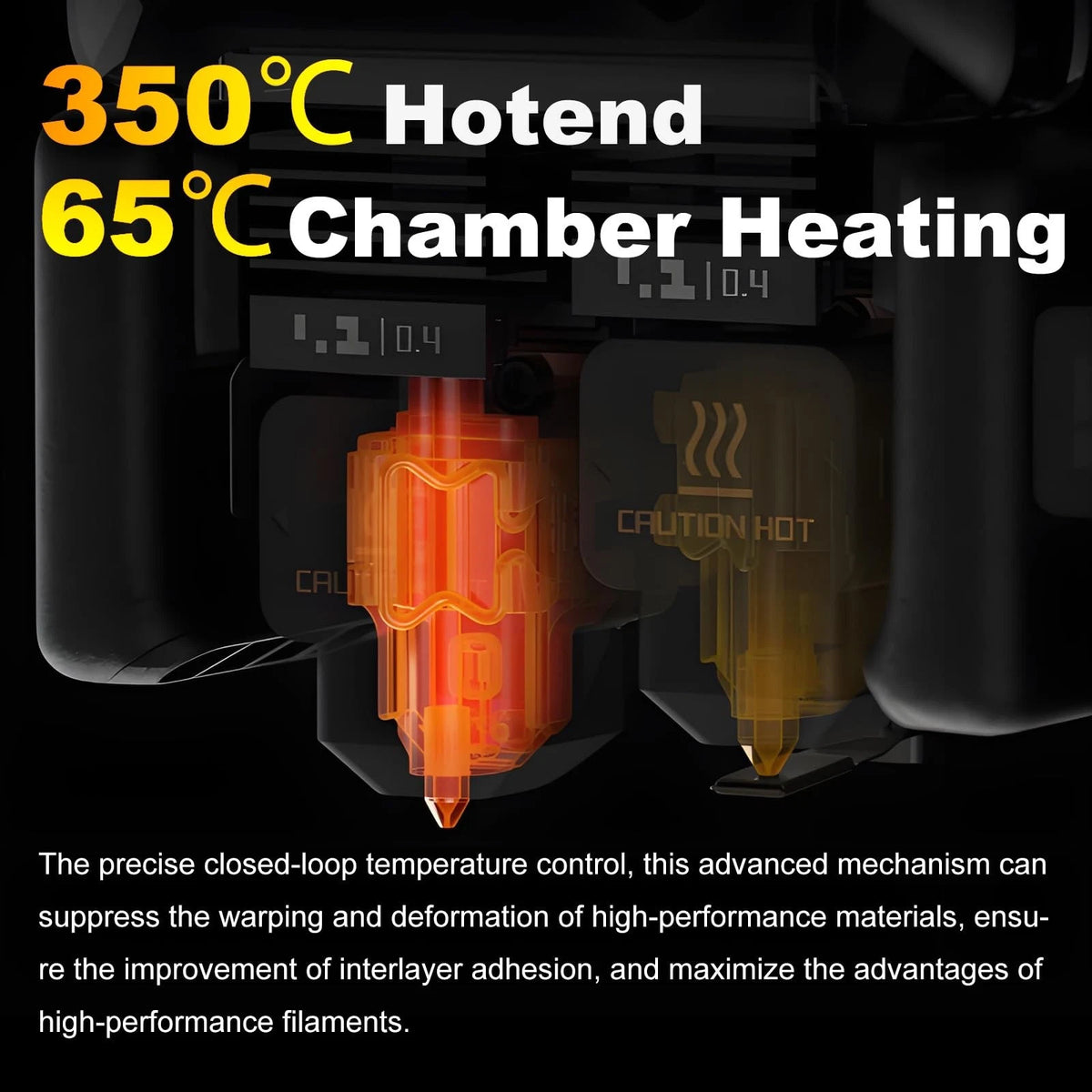 Henaiser 3-Pack 0.4mm/0.6mm/0.8mm H2D Hotend with P2S Silicone 0.4/0.6/0.8MM