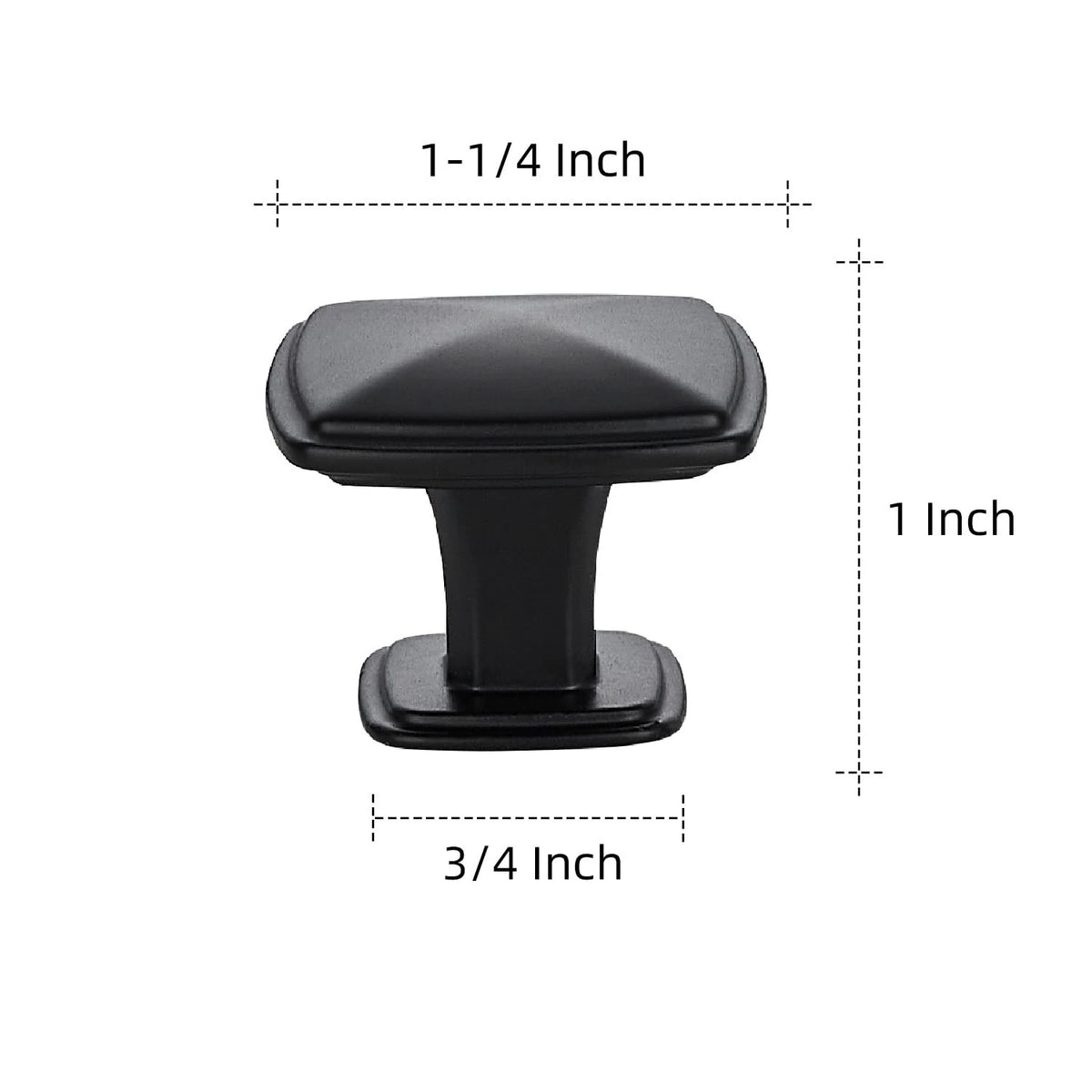 Ravinte 25 Pack Matte Black Kitchen Cabinet Square Knob 1-1/4 inches,