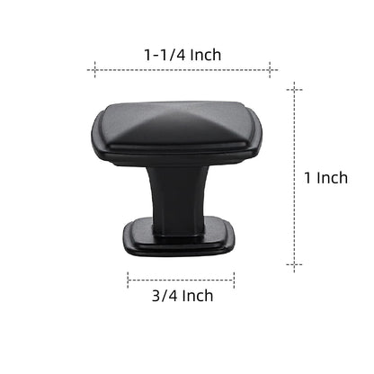 Ravinte 25 Pack Matte Black Kitchen Cabinet Square Knob 1-1/4 inches,