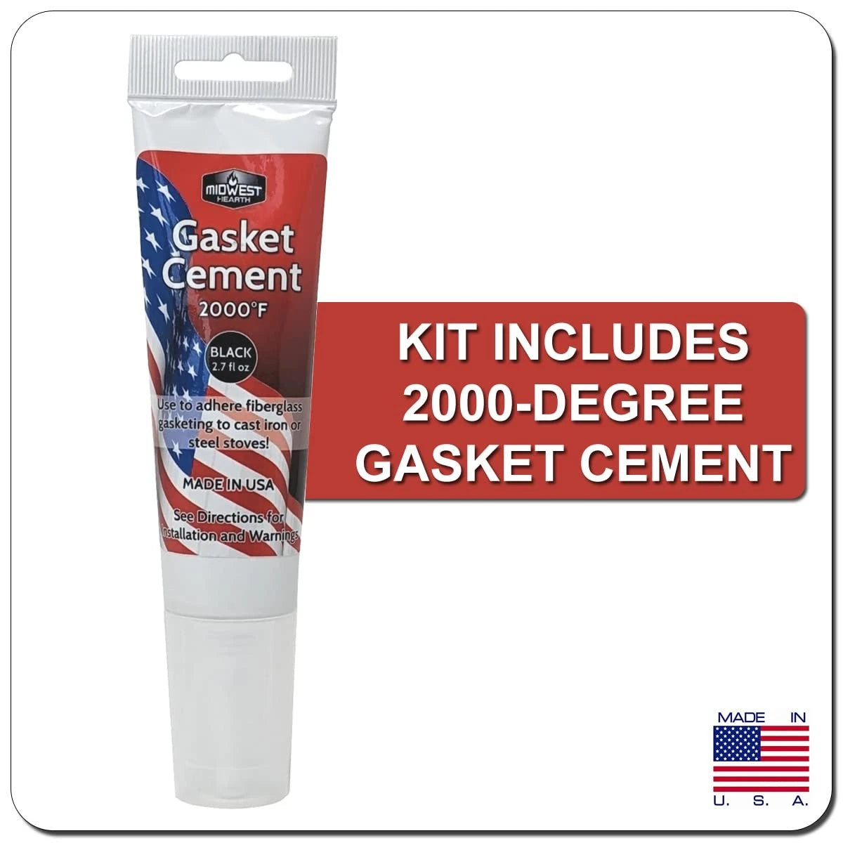 Midwest Hearth 3419 Encore Stove Gasket Kit for Vermont Castings Wood Black