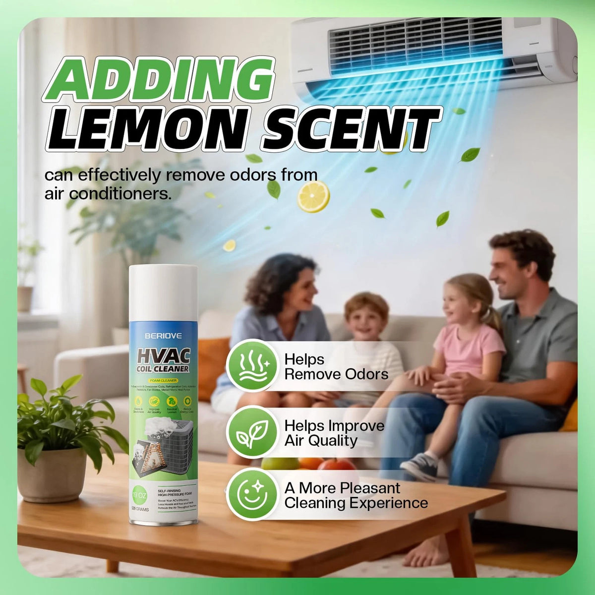 BERlOVE Foaming AC Coil Cleaner: 57oz for 19 Fl Oz (Pack of 3), White
