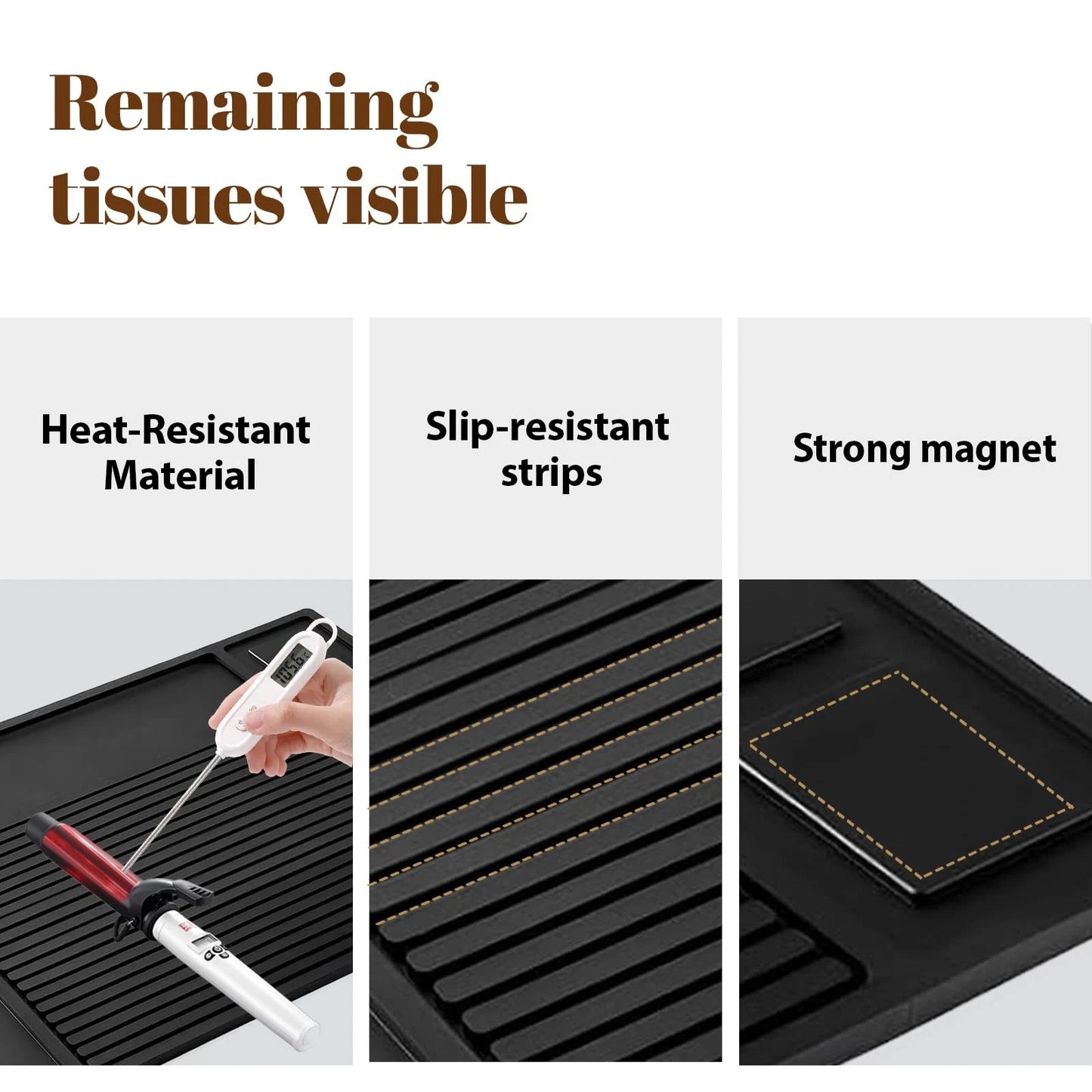 Adevar Magnetic Barber Mat for Clippers,Barber Station Organizer Black