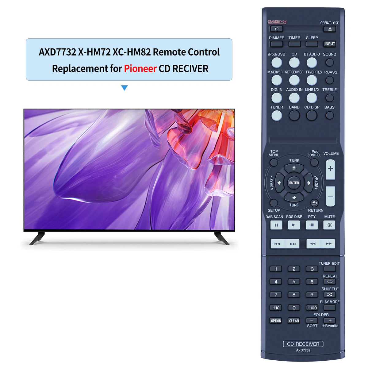 AXD7732 Remote Control For Pioneer Audio X-HM72 XC-HM82 X-HM82