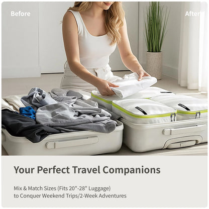 Cipway 5 Set Packing Cubes for Travel Suitcase Organizer 5PCS, White