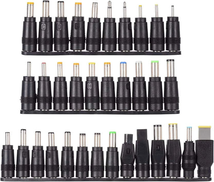 Universal 34pcs DC Connectors Plug Kit Power Adapter Connector, 5.5 black