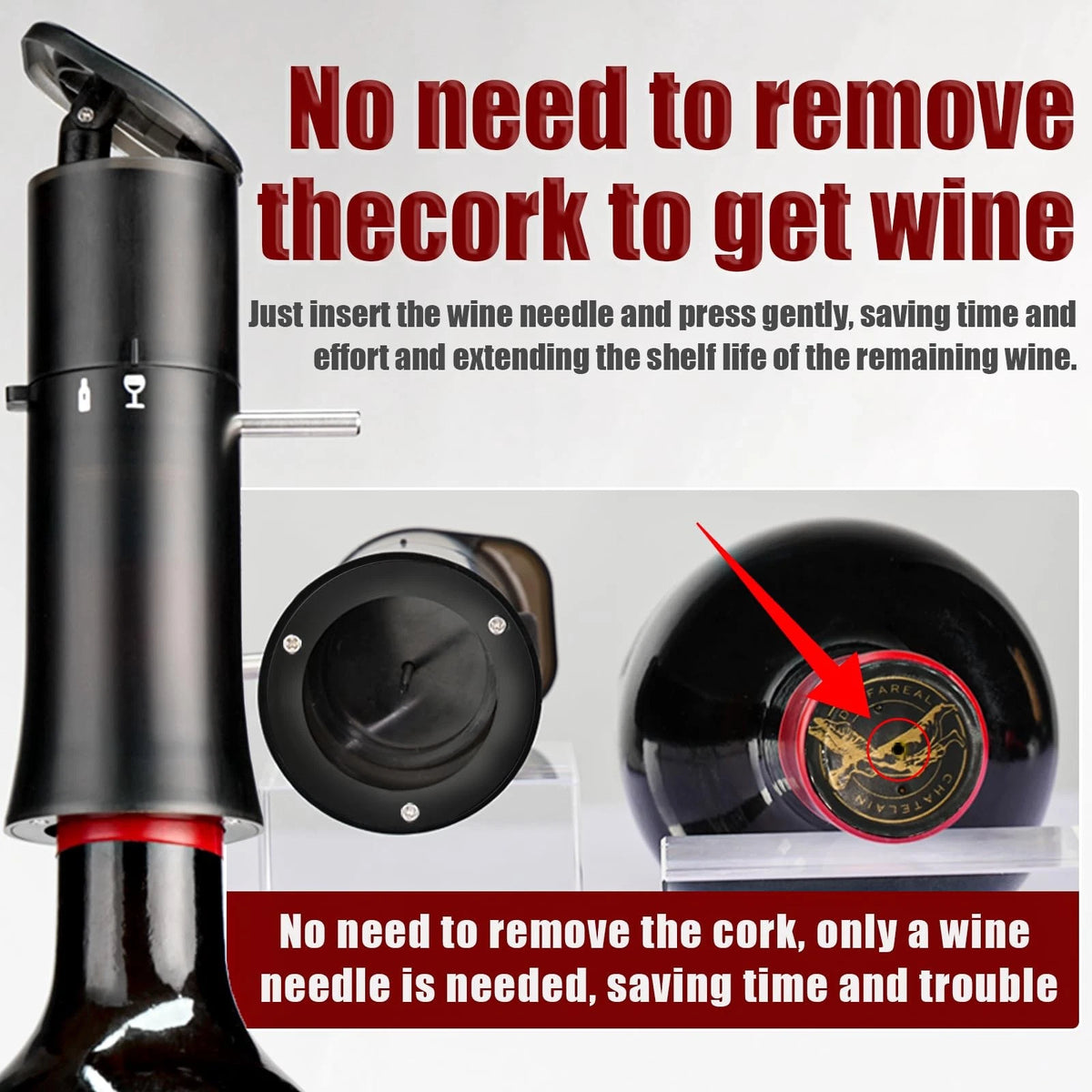 Vacuum Wine Dispenser, Multifunctional Aerator, Small, A1