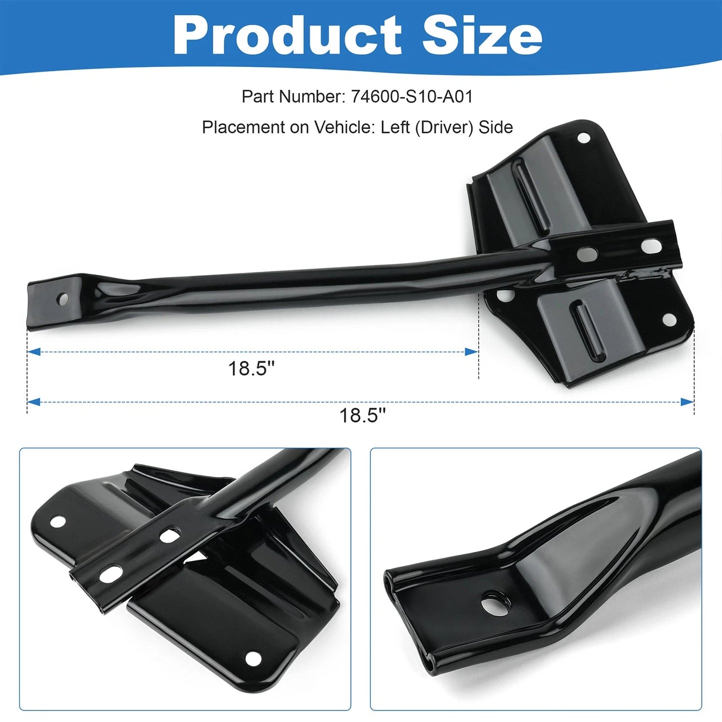 Driver Side Frame Rear Brace 74600-S10-A01 Compatible with Honda CR-V 1998-2001