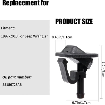 2 Pack Washer Nozzle Wiper Spray For Jeep Wrangler 1997-2013 Replacement Part