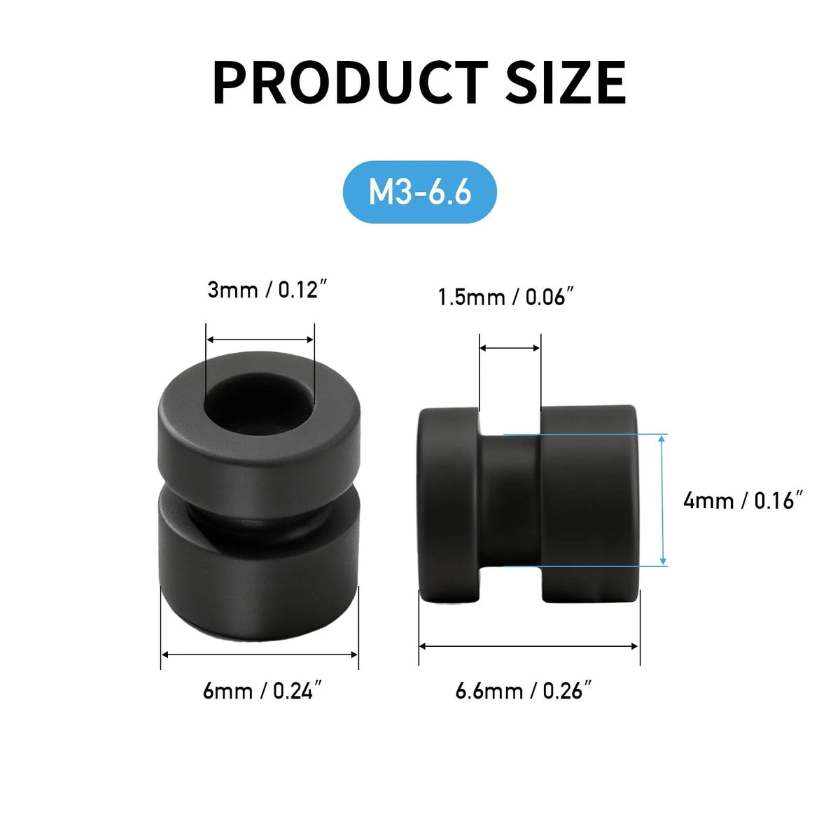 ZOWZEA 24Pcs M3 Anti Vibration Rubber Balls for F4 F7 Flight M3*6.6mm, Black