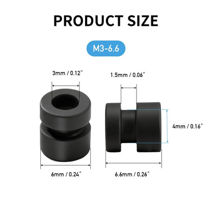 ZOWZEA 24Pcs M3 Anti Vibration Rubber Balls for F4 F7 Flight M3*6.6mm, Black