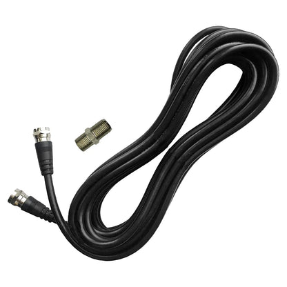 Chaowei TV Antenna Extension Coaxial Cable(15ft) with Coupler,F Black