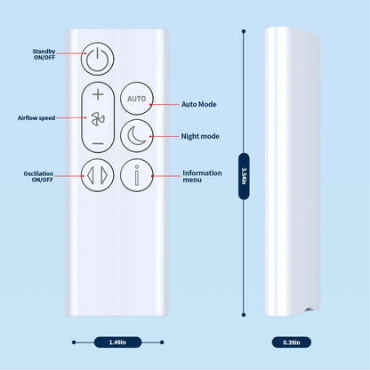 Replacement Remote Control For Dyson Purifier Cool Gen1 TP10 White -