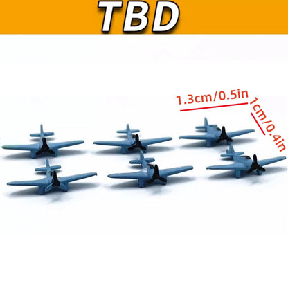 6PCS/Set 1cm 1/1000 US Aircraft Carrier TBD High Simulation Plane Model E