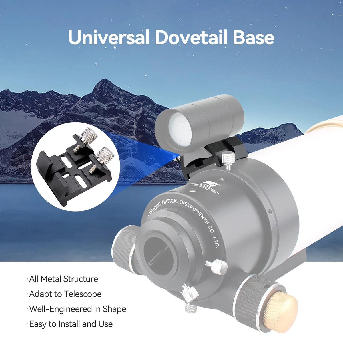 SVBONY Universal Dovetail Base, Finderscope Mount Bracket, for black