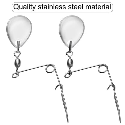 Sumind 40 Pieces Fishing Spinner Blades Bait Smooth Small, Silver
