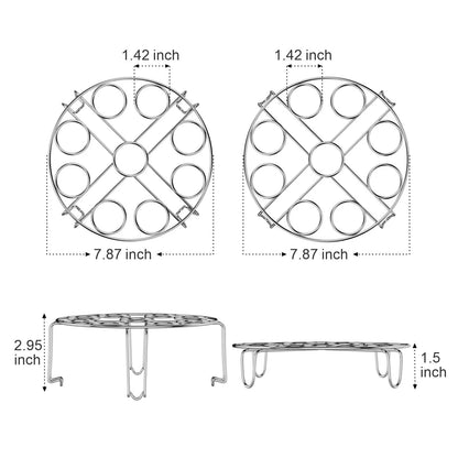 GSlife Egg Steamer Rack - Stainless Steel Trivet for 8 Quart Silver-2 Pack