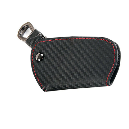Car Black  Leather Key Case Carbon Fiber Bag For BMW 1 2 3 4 5 6 Series E