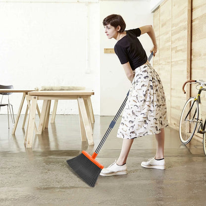 kelamayi Upgrade Broom and Dustpan Set, 50.39 inches, Gray&orange