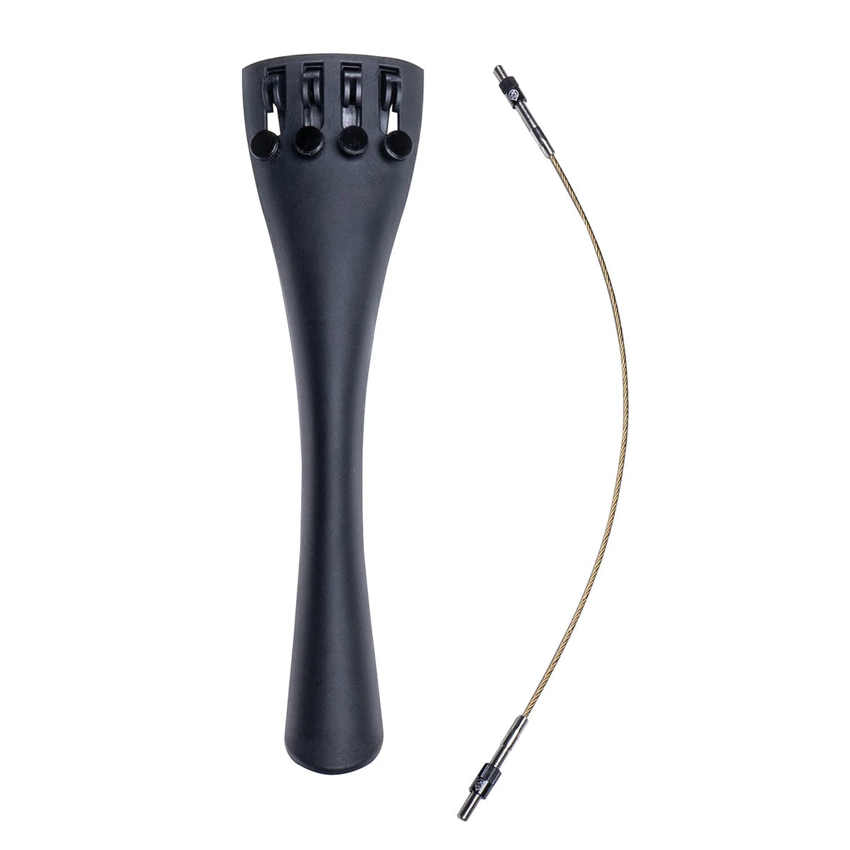 MI&VI French Model Carbon Fiber Tailpiece (4/4 Cello) with Cello 4/4, Black
