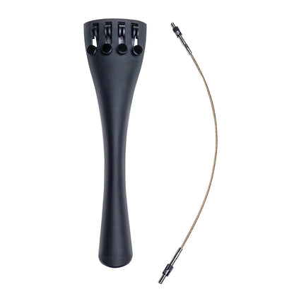 MI&VI French Model Carbon Fiber Tailpiece (4/4 Cello) with Cello 4/4, Black