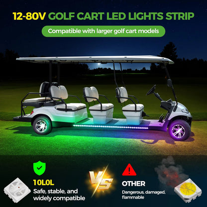 10L0L 4PCS Golf Cart Underglow LED Light Kit, Underbody Lights Kit