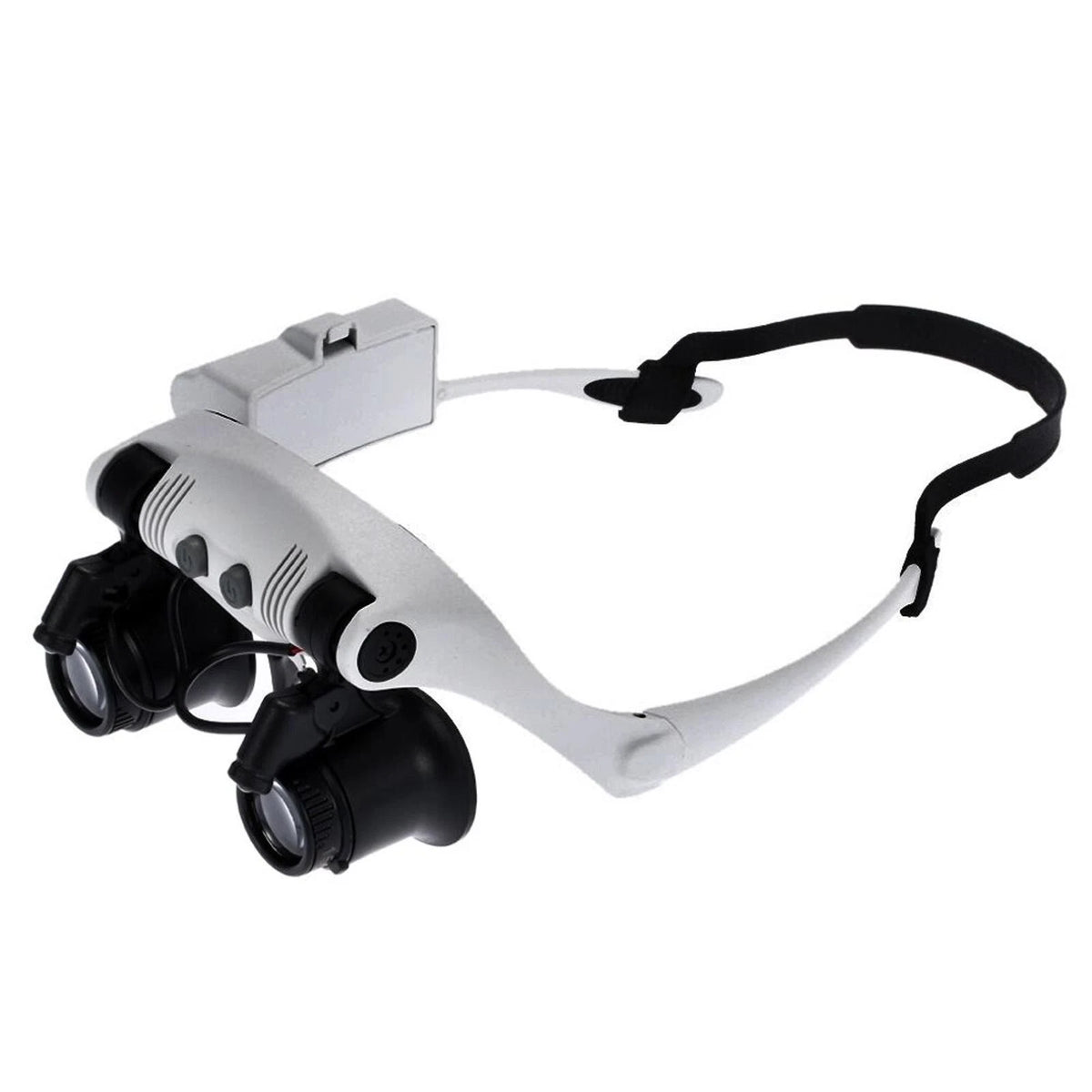 Double Eye Jewelry Watch Repair Magnifier Loupe Glasses W/ LED Light 8 Lens