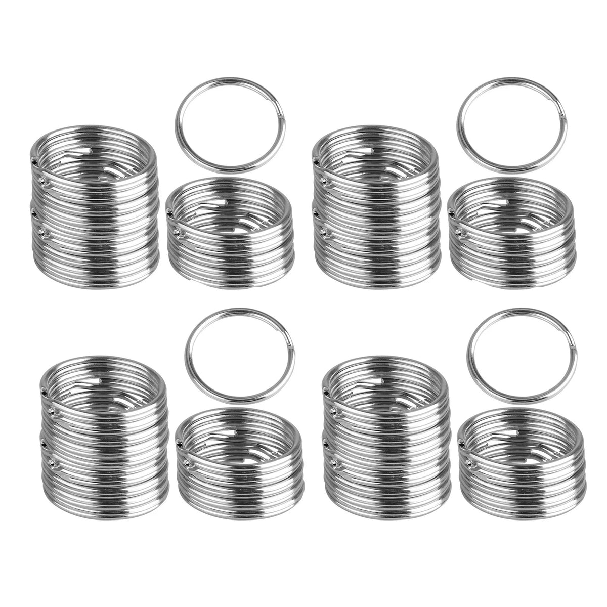 100PCS Key Rings 1 Inch Metal Keychain Flat Rings Split Keyring Accessories