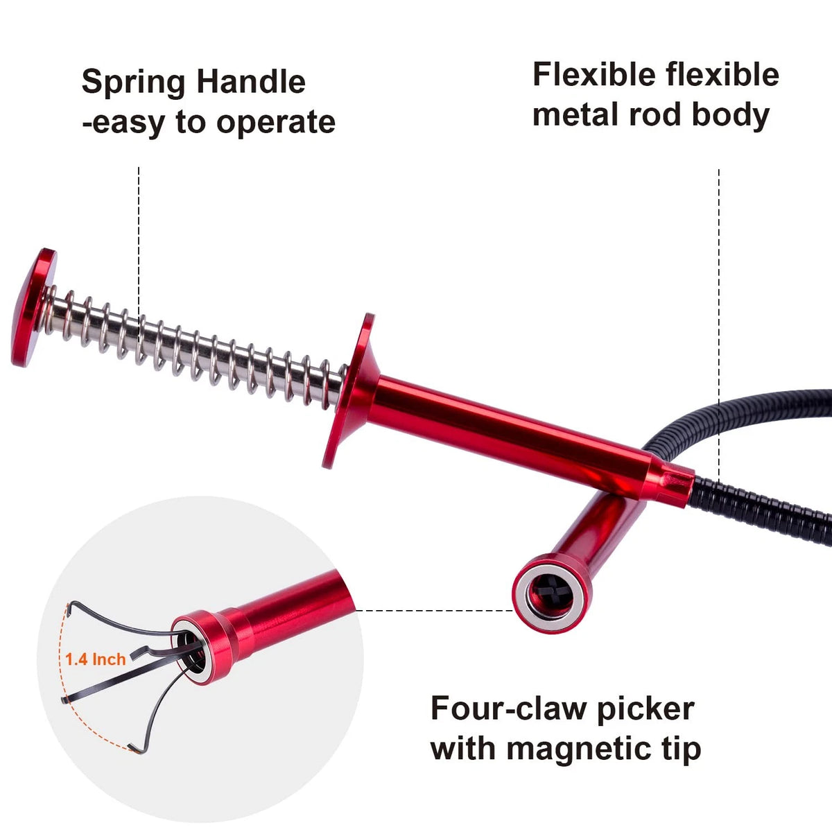 Bendable Flexible Magnetic Pickup Tool, Directional Bend Tool