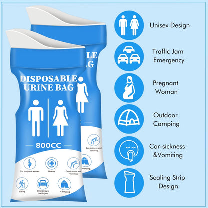 DIBBATU Disposable Urine Bag,12 PCS 800ML for Travel, Large, Blue-12