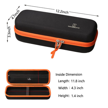 Tourmate Hard Storage Case for Sharp 12.2 x 4.7 x 3.3 inches, Black & Orange