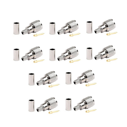 10x Mini-UHF Male Crimps Connector For RG-58/U Cable Radio Antenna Brass