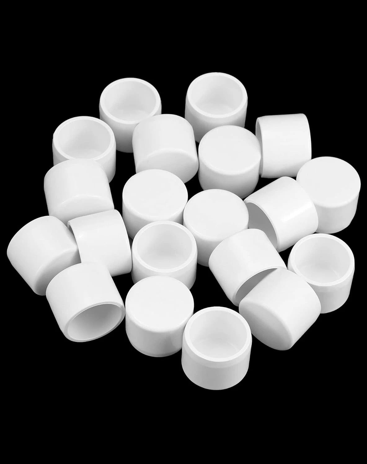 QWORK PVC External End Cap, Furniture Grade SCH40 Fitting, 0.75 Inch, 20 Pack