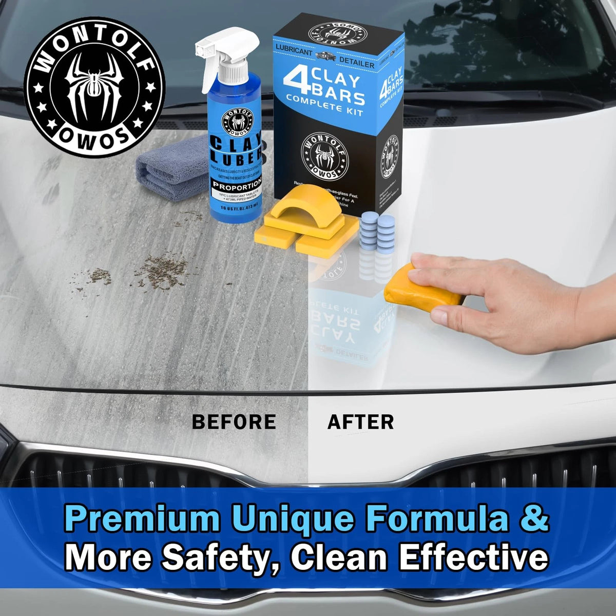 Wontolf Complete Clay Bar Kit, Car Detailing Kit for CLAYLUB01