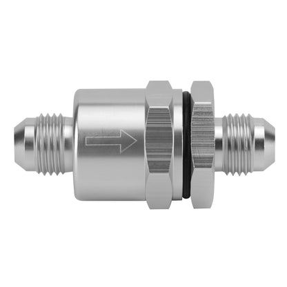 Aluminium -6 AN to AN6 Flare Inline Check Valve -Sliver
